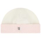 Baby Girls Ivory & Pink Logo Hat, 3, hi-res