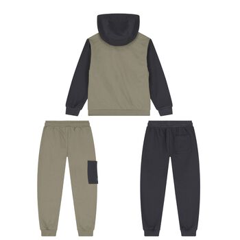Boys Green & Grey Tracksuit Set ( 3 Piece )