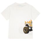 Boys White & Beige Shorts Set, 4, hi-res