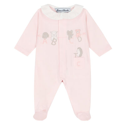 Pink Embroidered Babygrow