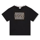 Boys Black Logo T-Shirt, 1, hi-res