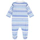 Boys Blue & White Zigzag Logo Babygrow Gift Set, 1, hi-res
