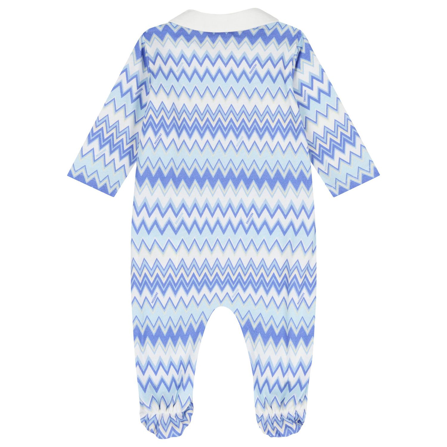 Boys Blue & White Zigzag Logo Babygrow Gift Set, 1, hi-res