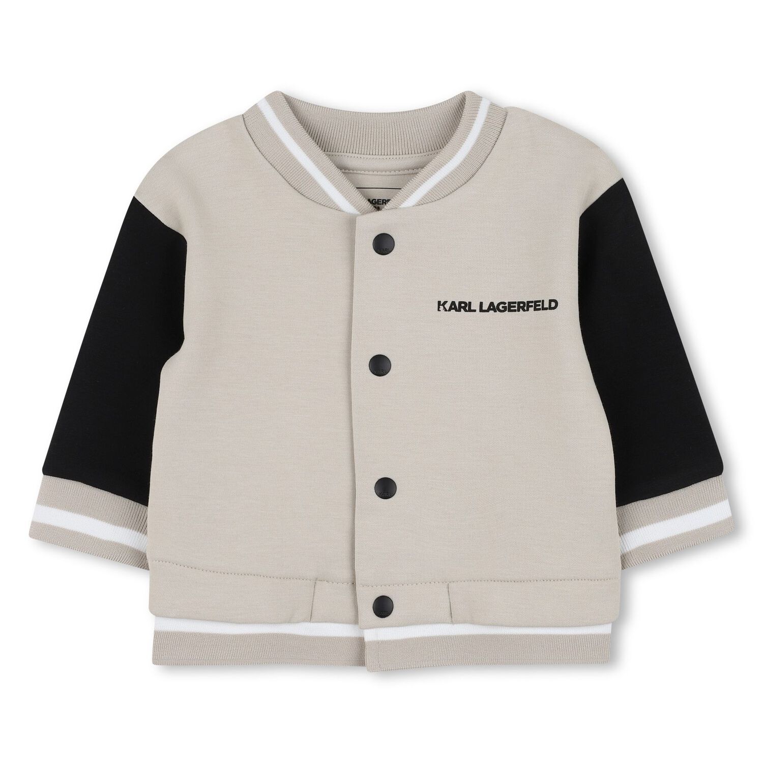 Younger Boys Beige & White Logo Tracksuit Set ( 3 Piece ), 1, hi-res