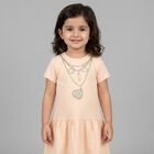 Younger Girls Pink Necklace Logo Dress, 2, hi-res