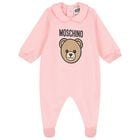Baby Girls Pink Teddy Bear Logo Babygrow, 2, hi-res