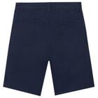 Boys Navy Blue Chino Shorts, 2, hi-res