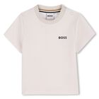 Younger Boys Beige Logo T-Shirt, 1, hi-res