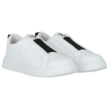 White & Black Logo Trainers