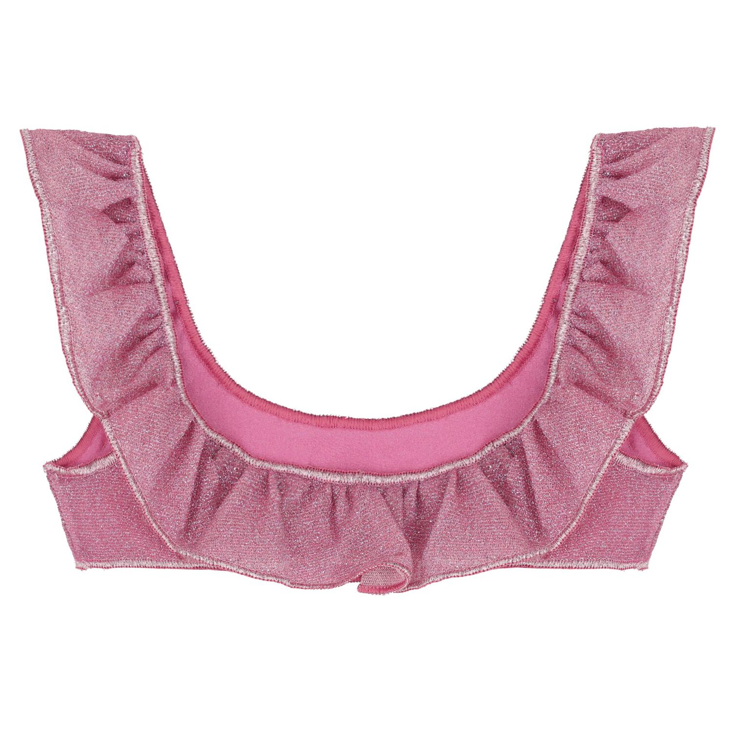 Girls Pink Lumiere Ruffle Bikini, 1, hi-res image number null
