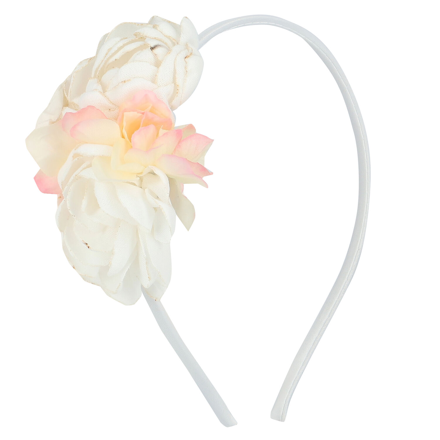 Girls White Flower Headband, 3, hi-res image number null