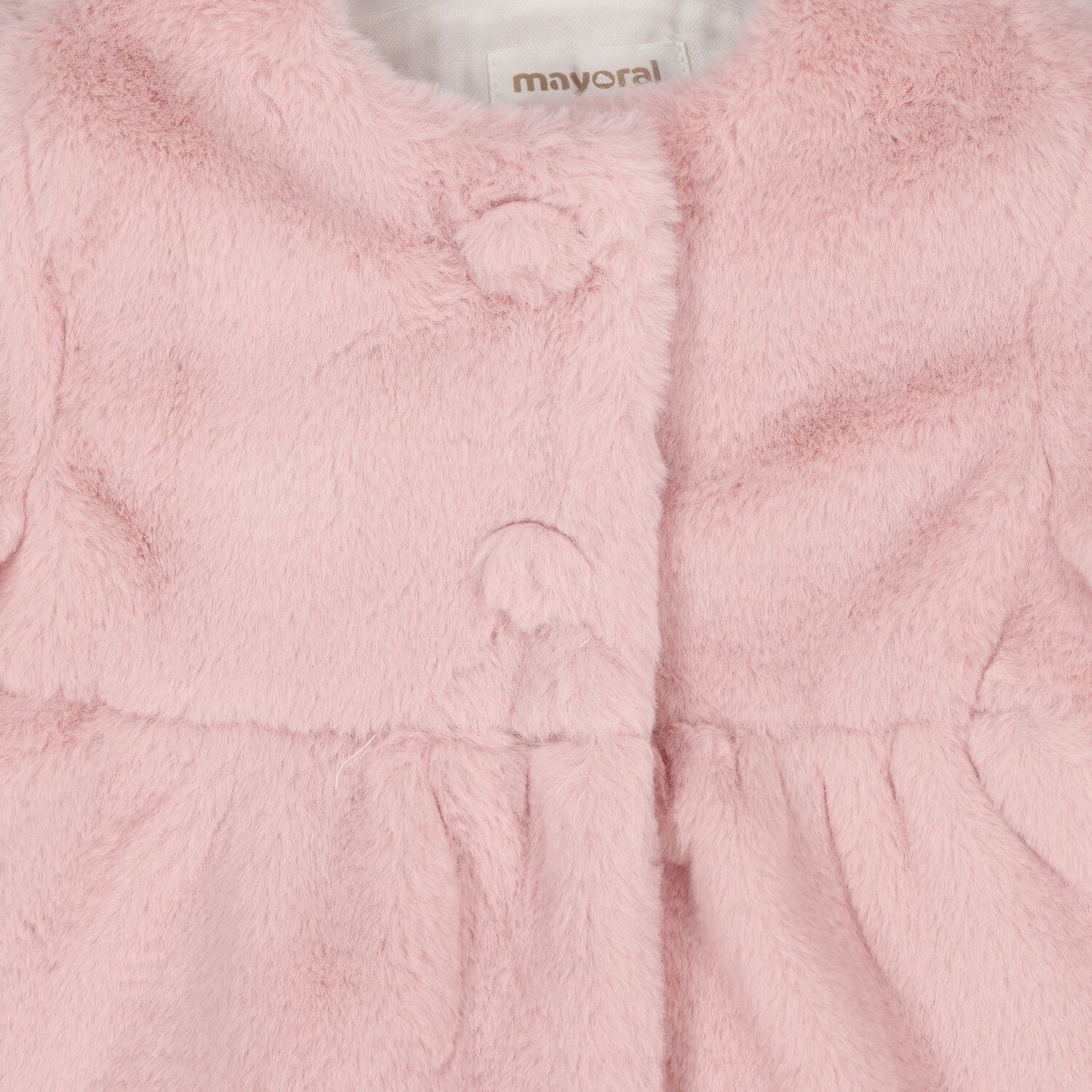 Baby Girls Pink Faux Fur Peplum Coat, 1, hi-res