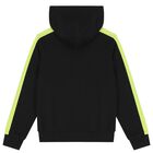 Boys Black Logo Zip Up Top, 1, hi-res