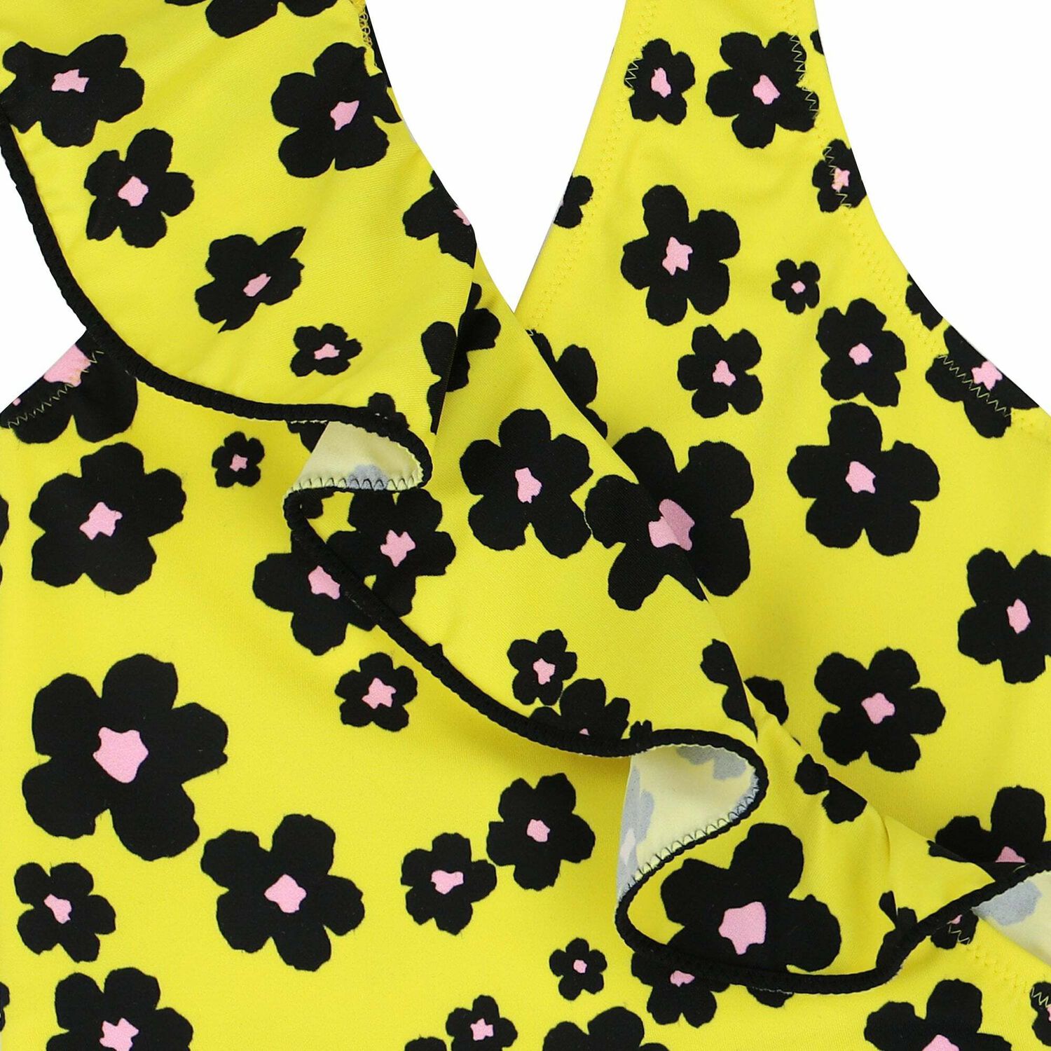 Girls Yellow Printed Swimsuit, 1, hi-res image number null