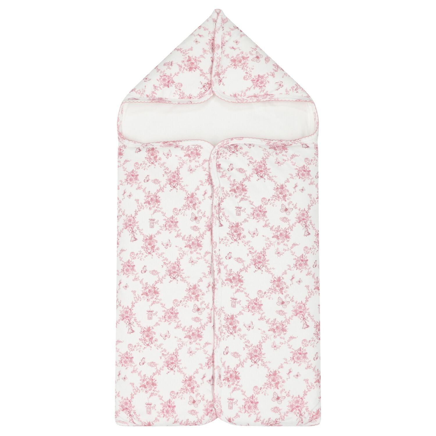 Baby Girls White & Pink Floral & Butterflies Nest, 1, hi-res image number null