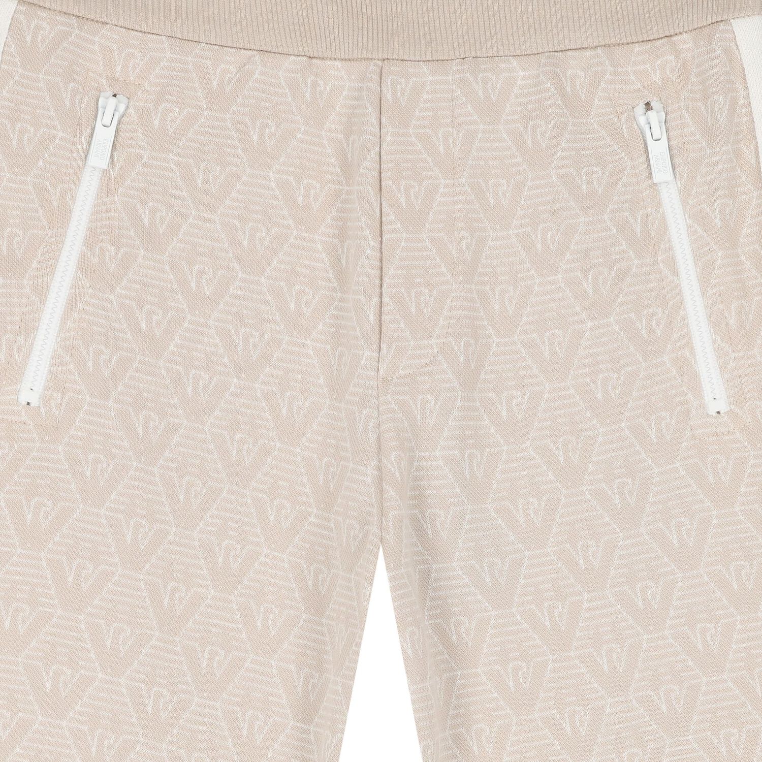 Boys Beige Logo Shorts, 1, hi-res