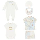 Baby Boys Blue & Ivory Geo Map Babygrow Gift Set, 1, hi-res