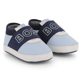 Baby Boys Blue Logo Canvas Pre Walker Shoes