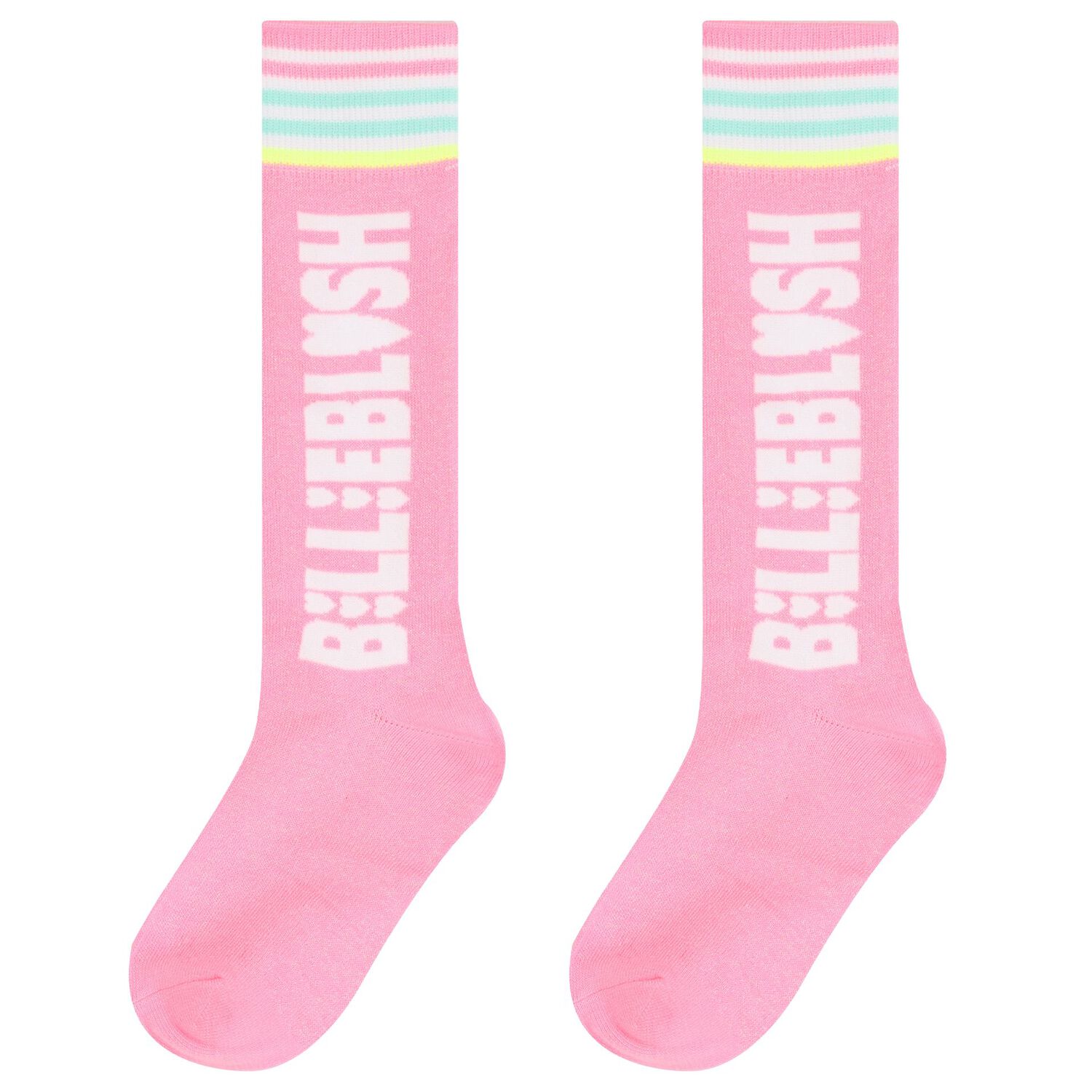 Girls Pink & White Logo Socks ( 2-Pack ), 1, hi-res image number null