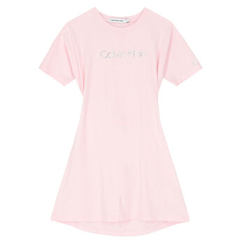 Girls Pink Logo Dress