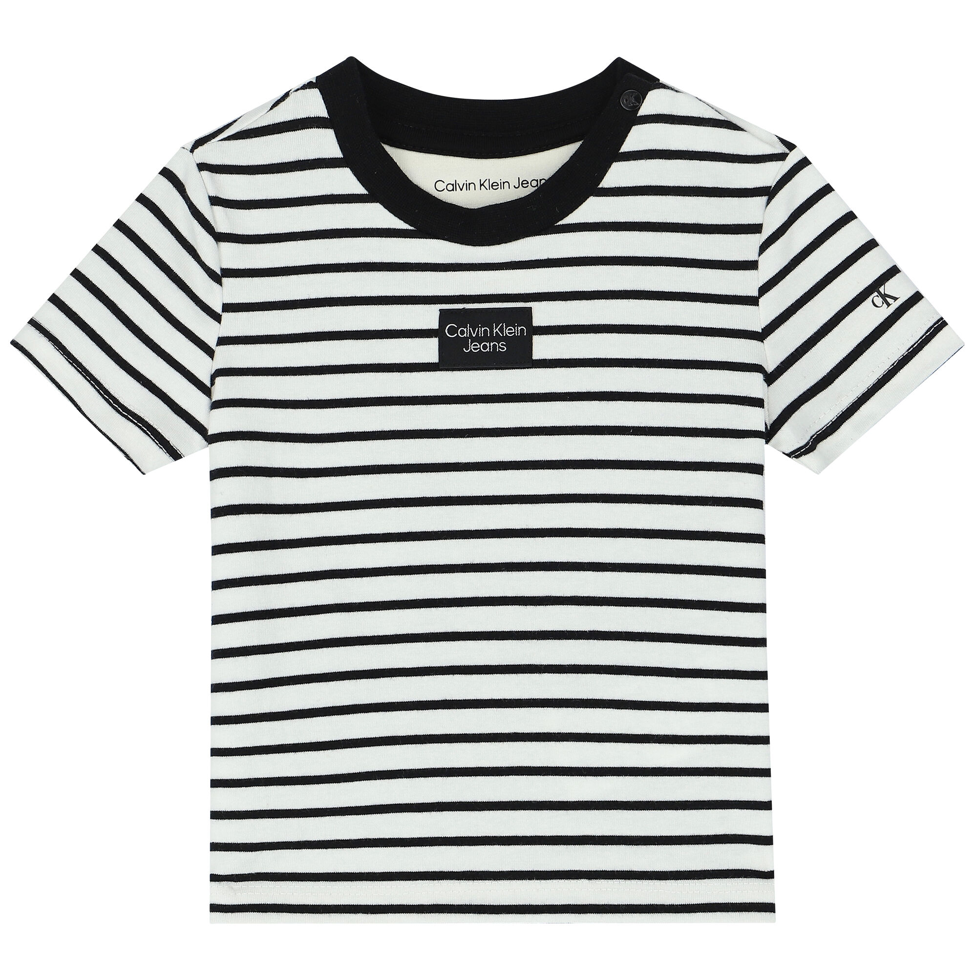 Calvin Klein Baby Boys White Navy Striped T Shirt Junior
