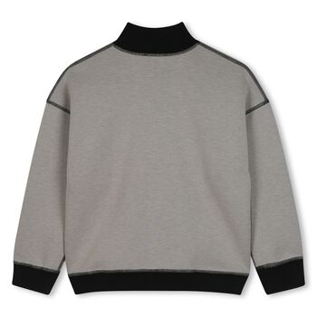Boys Beige & Black Reversible Sweatshirt