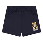 Younger Boys Navy Blue Teddy Bear Logo Shorts, 2, hi-res