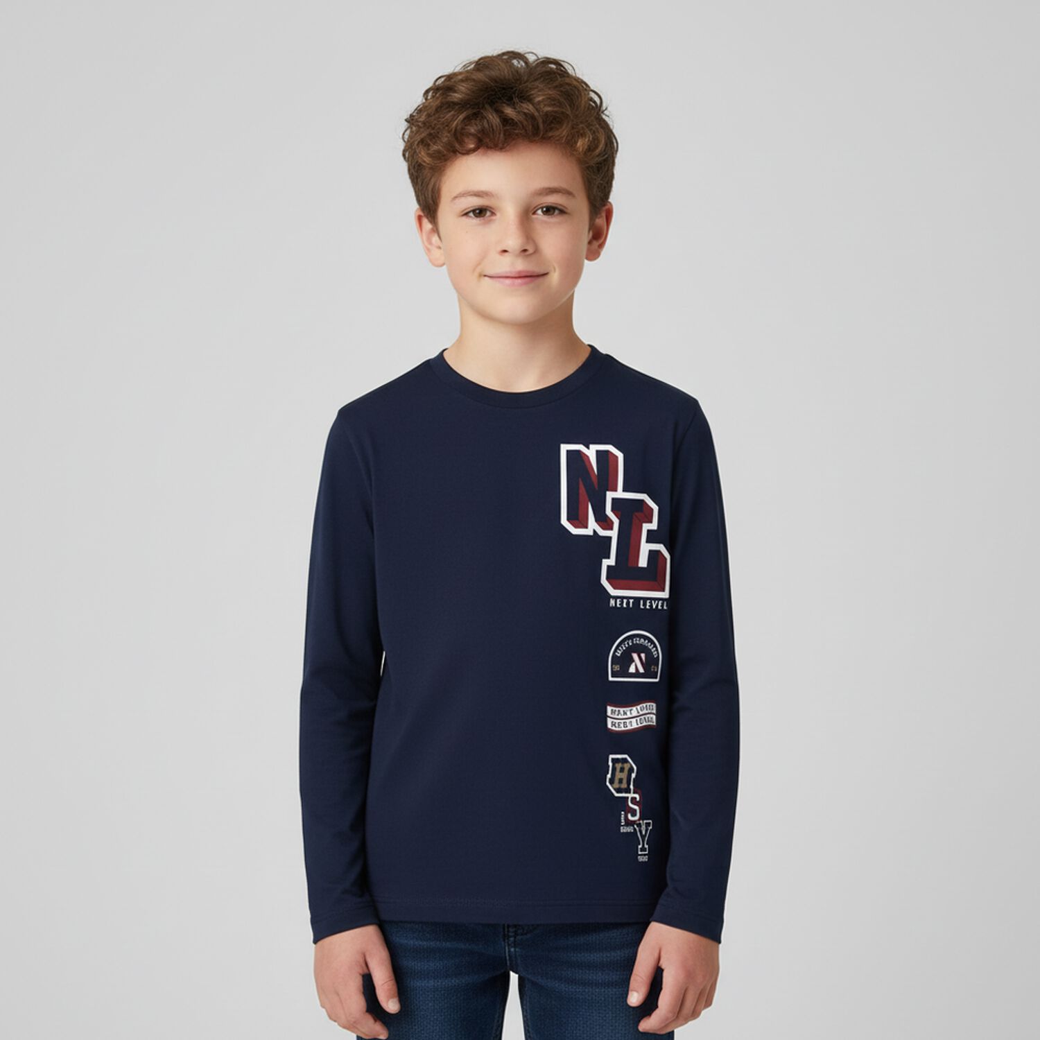 Boys Blue Long Sleeve Top, 1, hi-res image number null