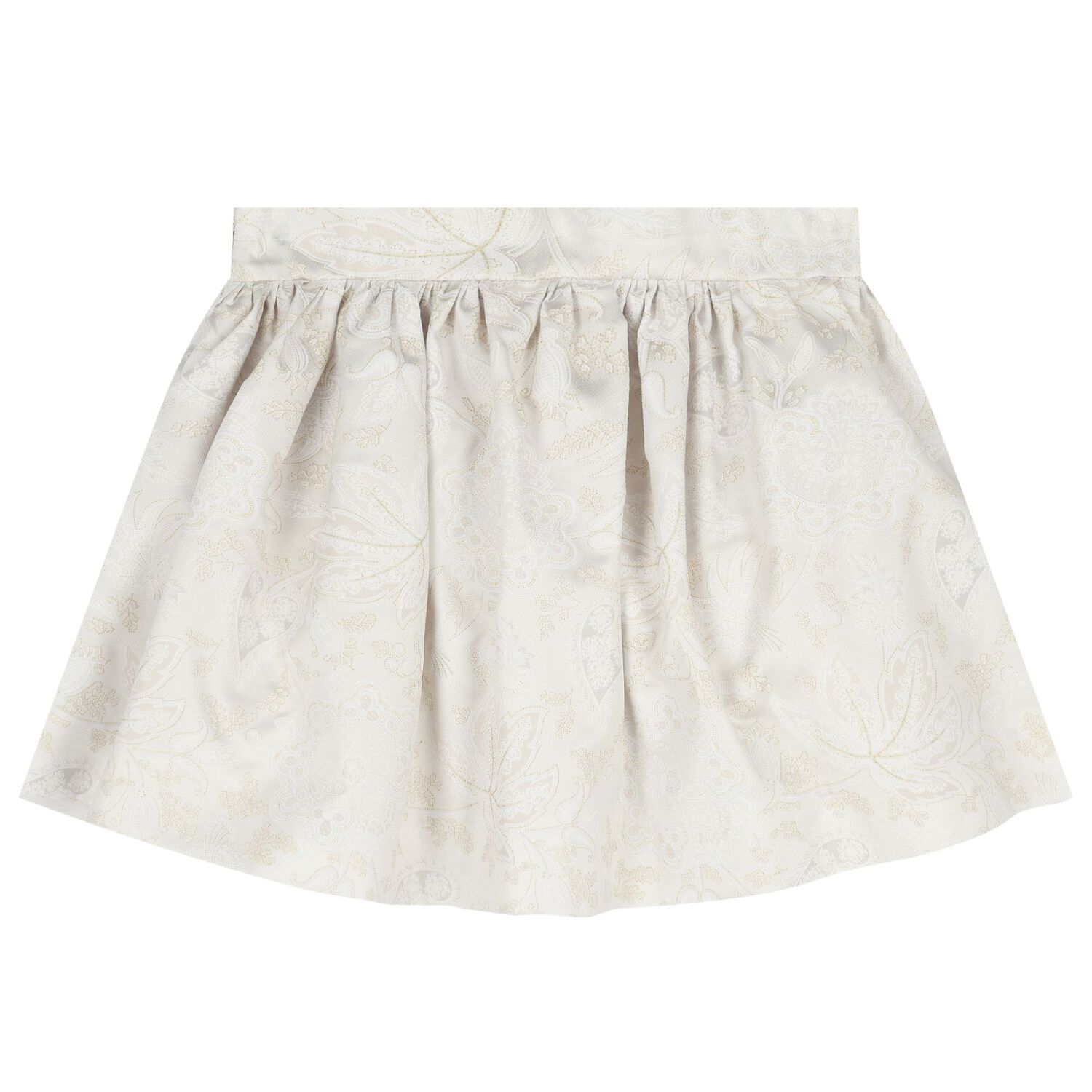 Girls Ivory & Beige Floral Skirt Set, 1, hi-res