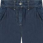 بنطلون بالشعار باللون الأزرق للبنات, 1, hi-res