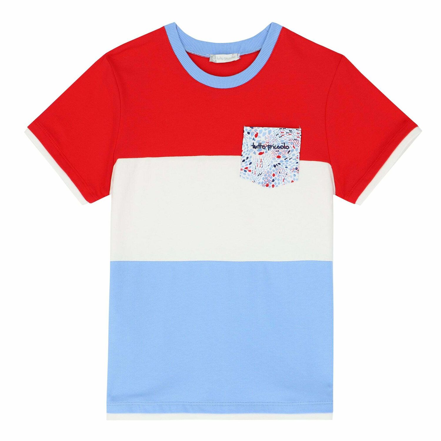 Boys Red & Blue Colourblock T-Shirt, 1, hi-res image number null