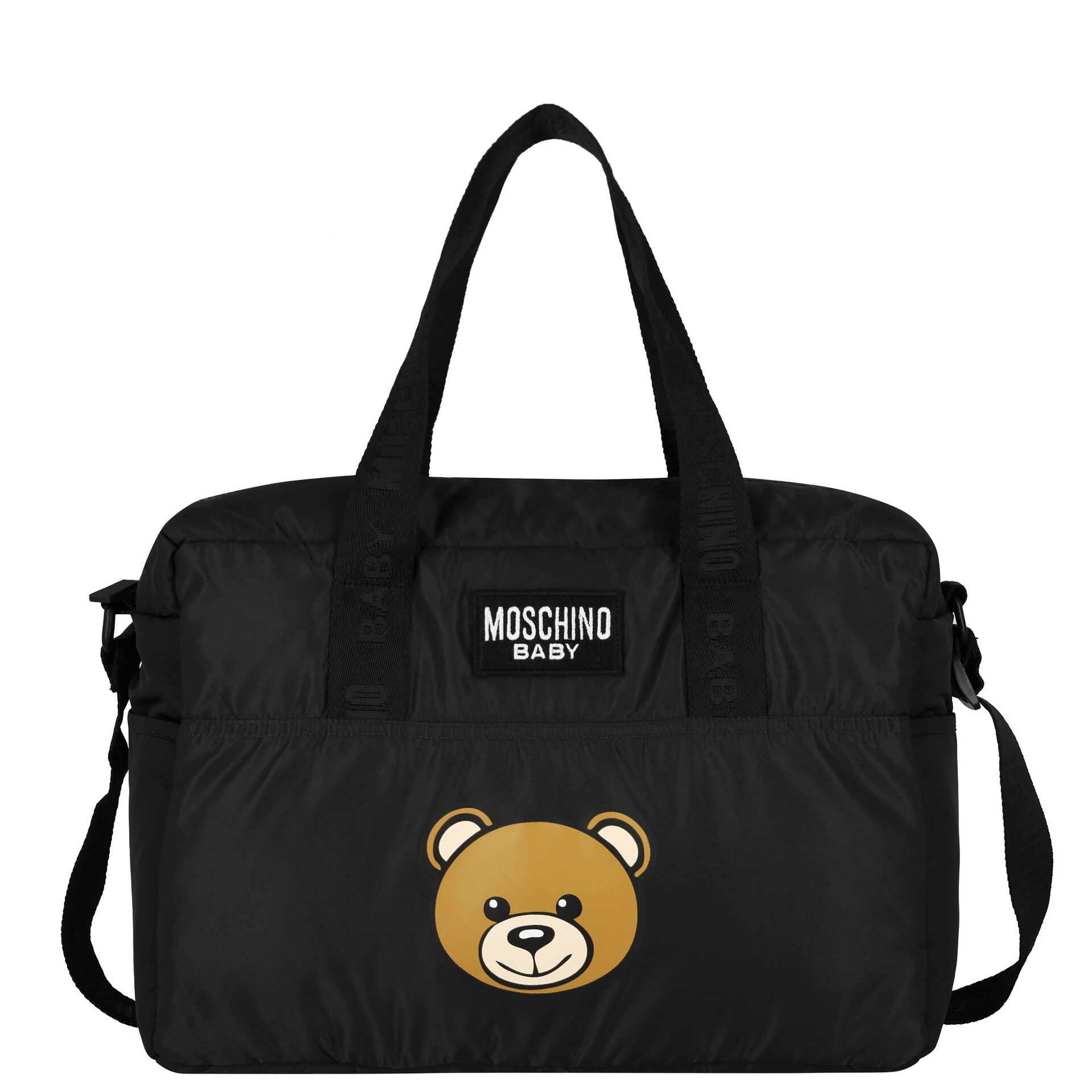Moschino Black Teddy Bear Logo Baby Changing Bag