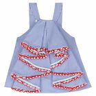 Girls Blue & White Sleeveless Top, 1, hi-res