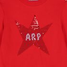 Girls Red Sequin Star Dress, 1, hi-res