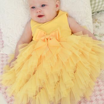 Baby Girls Yellow Tulle Ruffles Dress