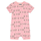 Baby Girls Pink Logo Romper, 1, hi-res