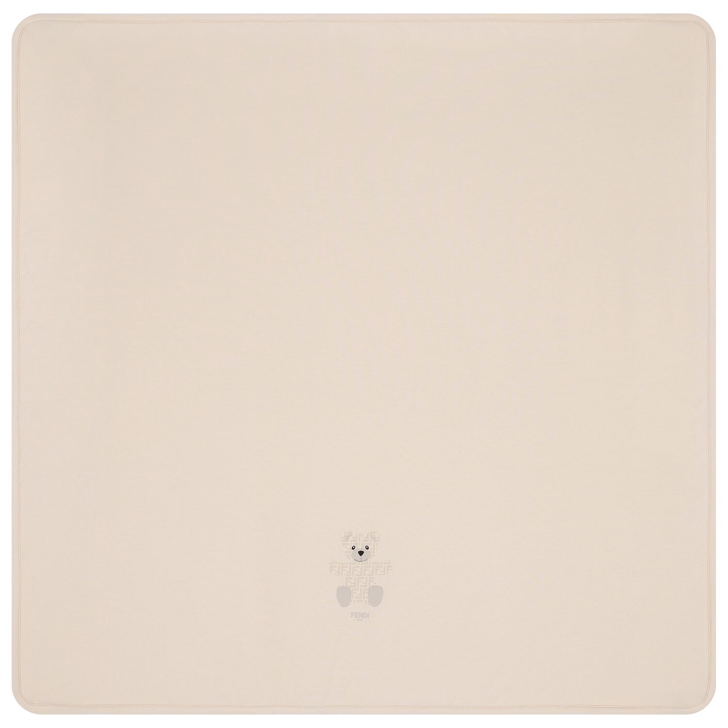 Beige Teddy Bear Logo Baby Blanket, 1, hi-res