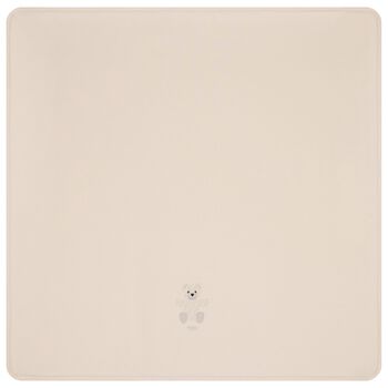 Beige Teddy Bear Logo Baby Blanket