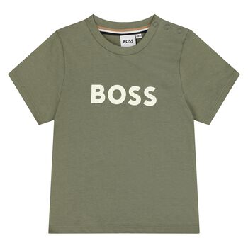 Younger Boys Green Logo T-Shirt