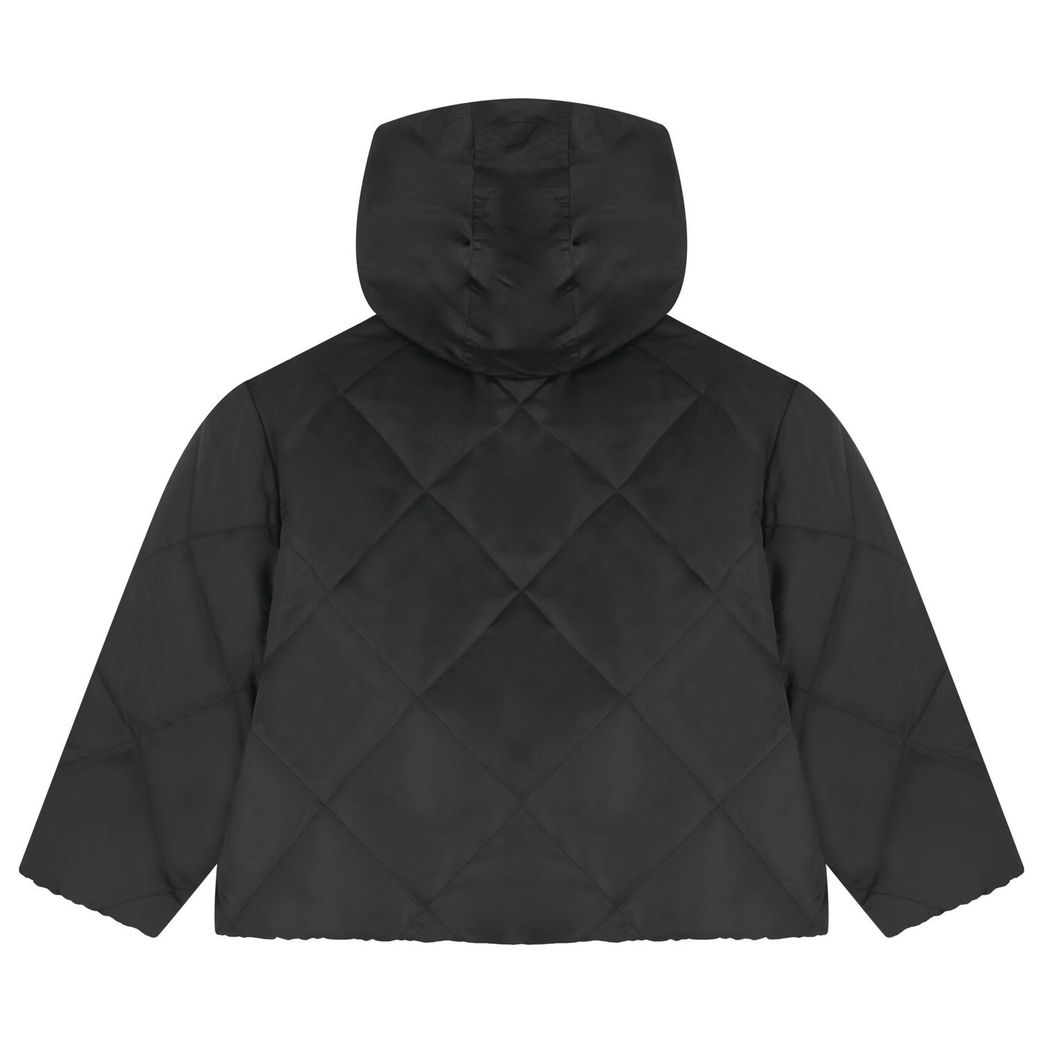 Girls Silver & Black Logo Reversible Puffer Jacket, 1, hi-res