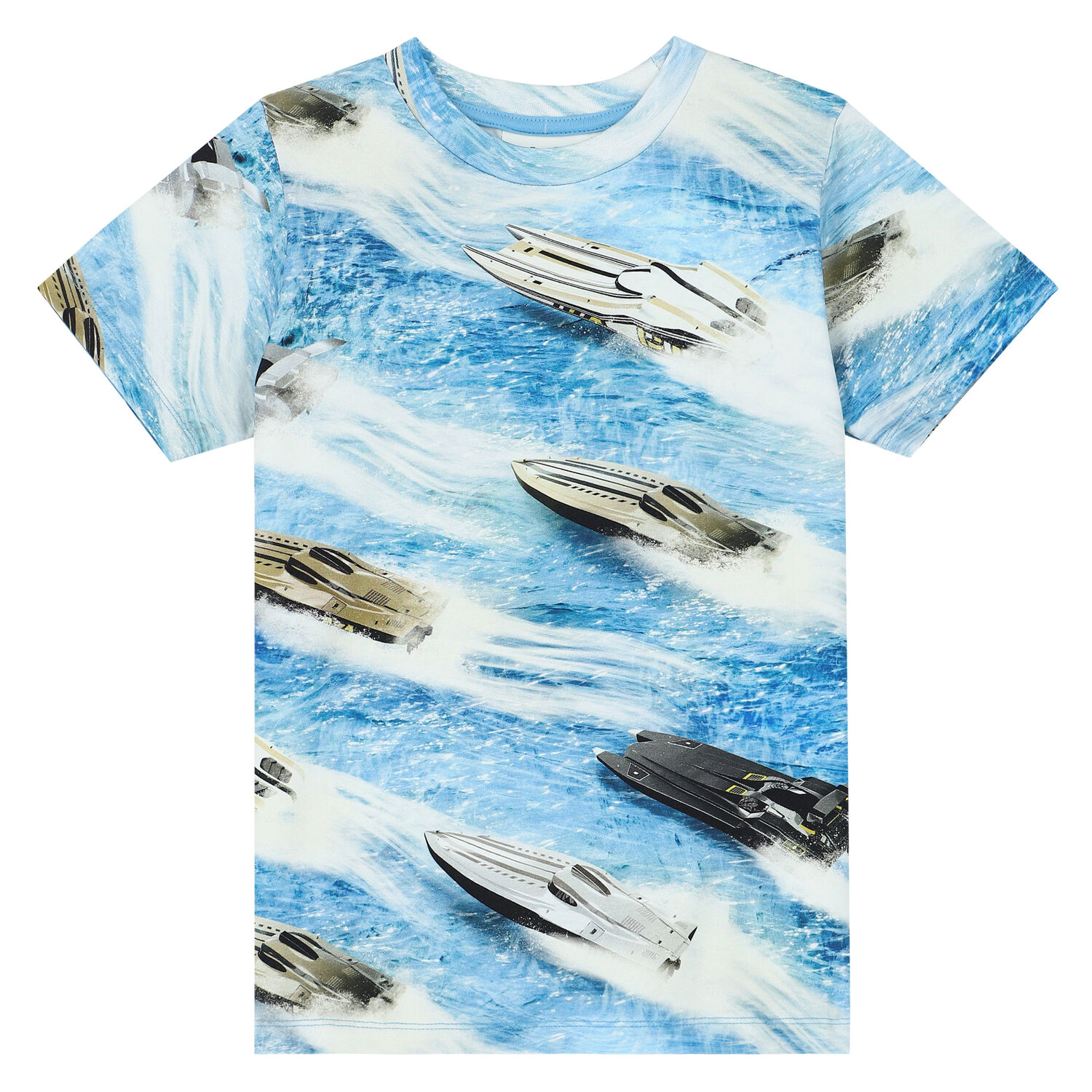 Boys Blue Speed Boat T-Shirt, 2, hi-res image number null