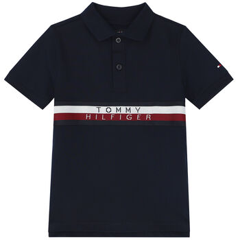 Boys Navy Blue Logo Polo Shirt