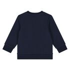 Younger Boys Navy Blue Logo Sweatshirt, 1, hi-res