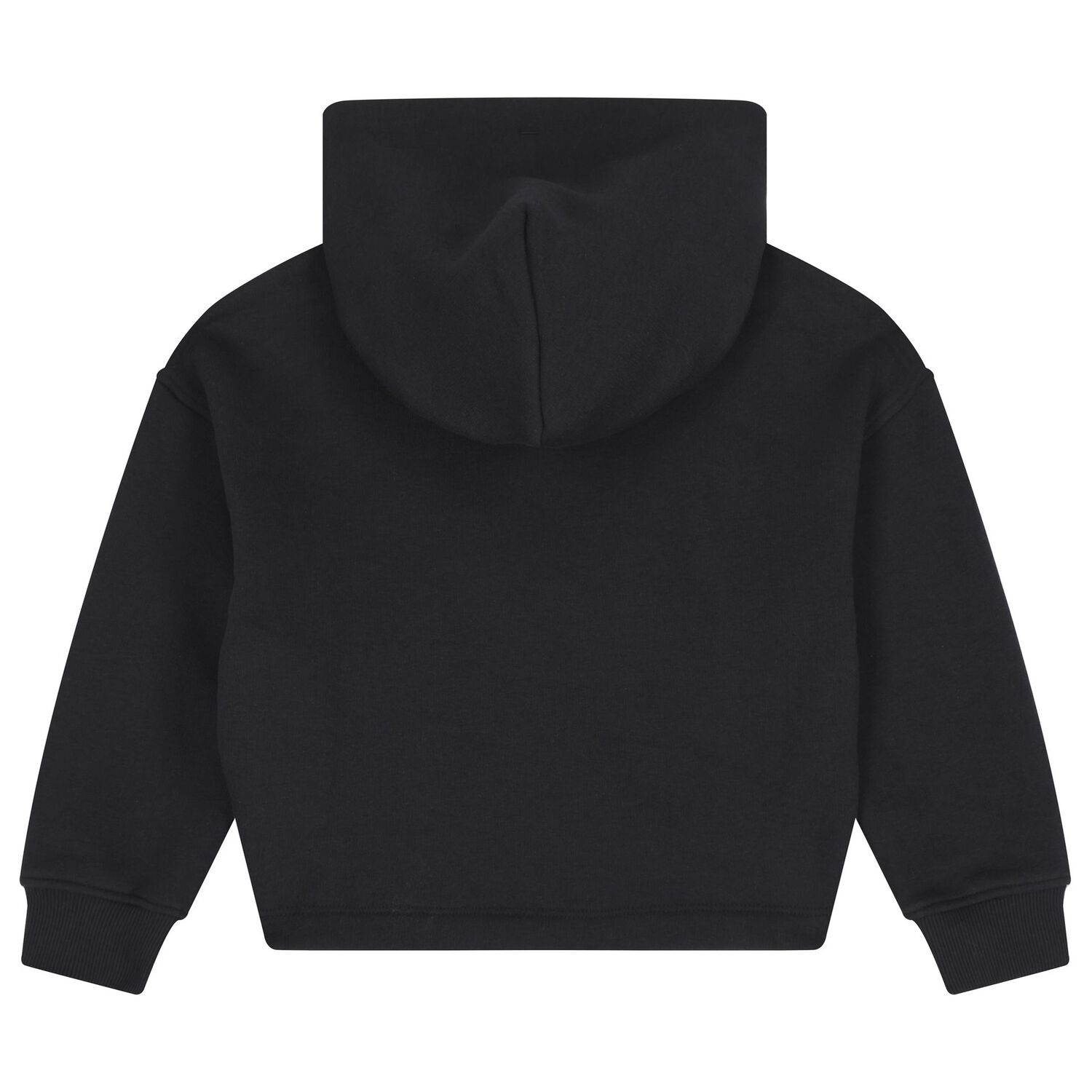 Girls Black Logo Hooded Top, 1, hi-res