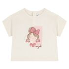 Younger Girls Ivory & Pink Tracksuit Set ( 3 Piece ), 2, hi-res