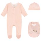 Baby Girls Pink Logo Babygrow Gift Set, 2, hi-res
