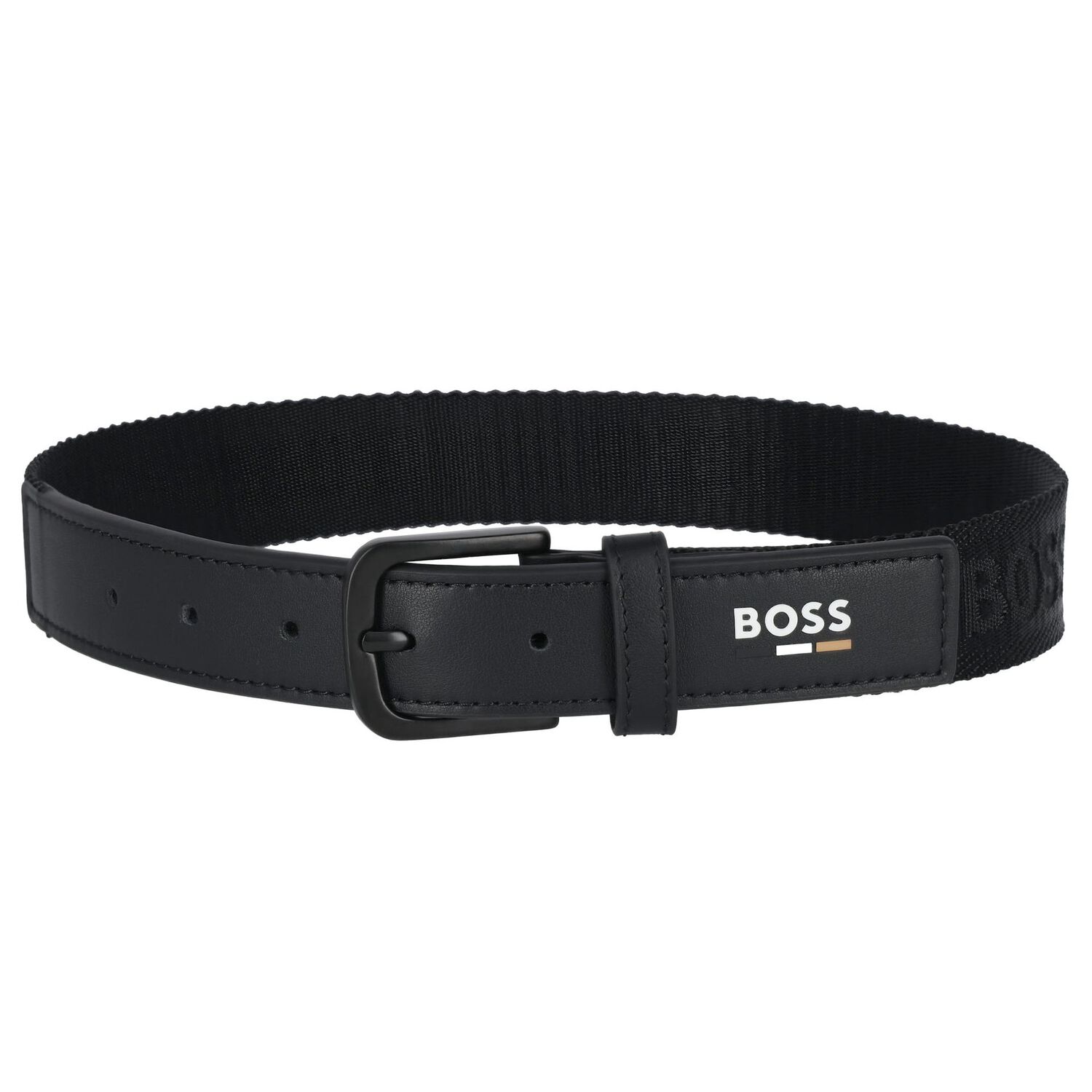 Boys Black Logo Belt, 1, hi-res image number null