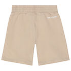 Boys Beige Thunderbolt Logo Shorts, 1, hi-res
