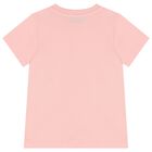 Girls Pink Teddy Bear Logo T-Shirt, 4, hi-res