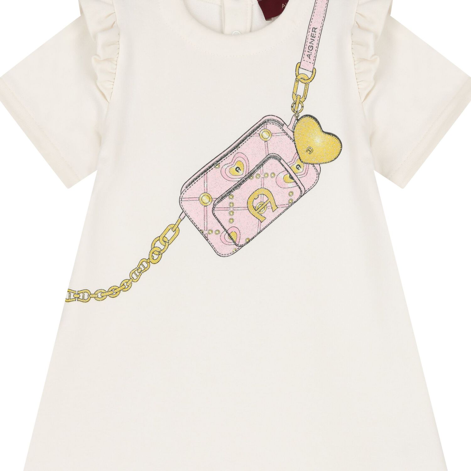 Younger Girls Ivory Logo Bag Dress, 1, hi-res image number null